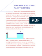 Concepto e Importancia Del Estudio de La Hidraulica y Su Division