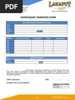 Warehouse Transfer Form 