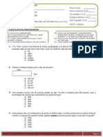 4 Avaliação - Matemática 6º Ano - Tarde