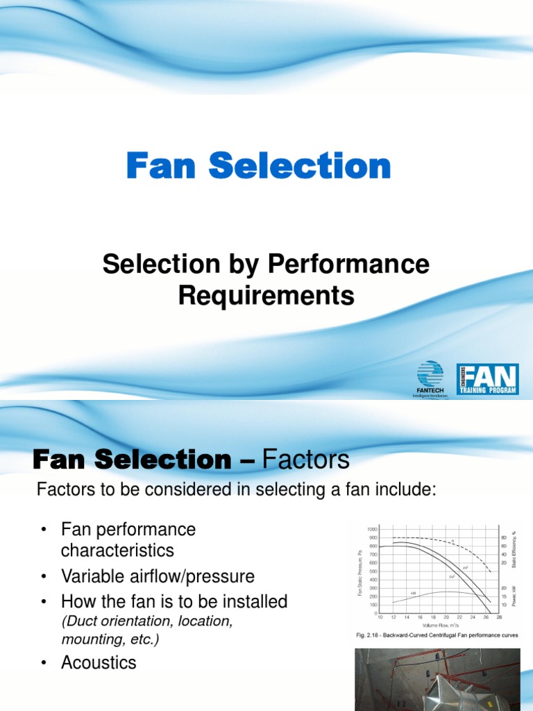 Fan Selection Guide: Performance Factors | PDF | Mechanical Fan | Duct ...
