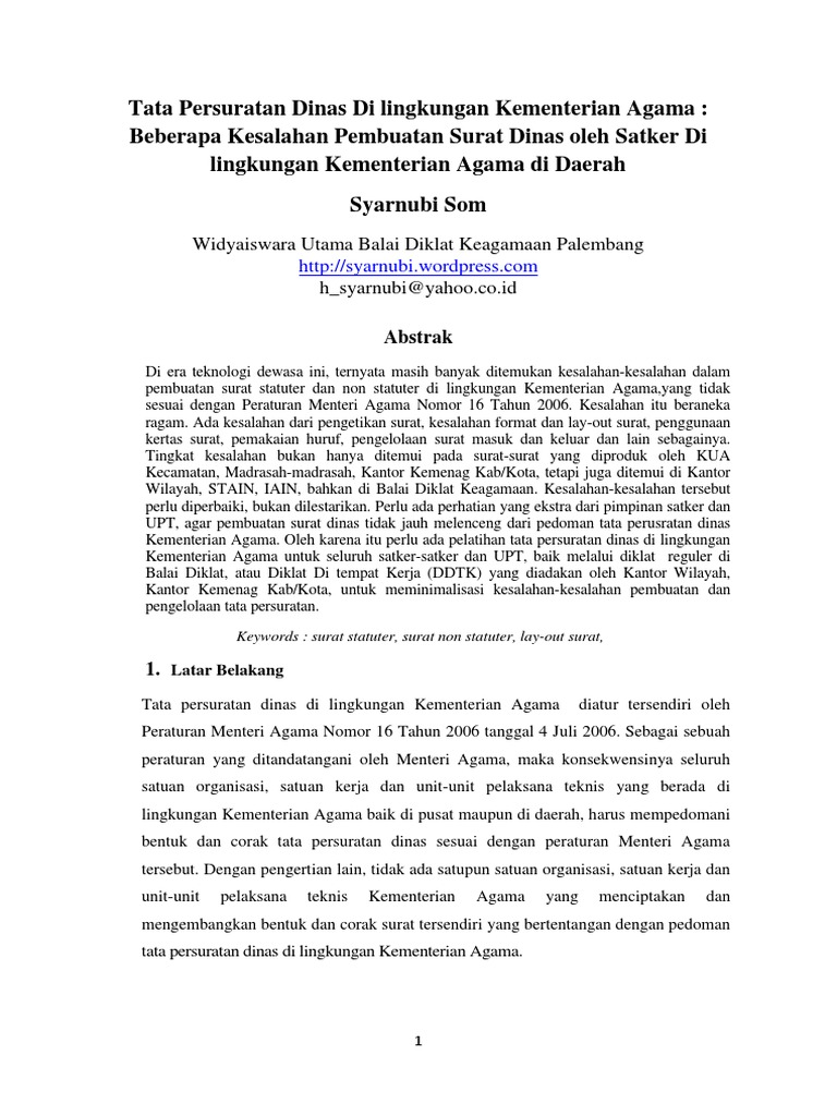 Contoh Makalah Surat Menyurat Dinas Free Download Images