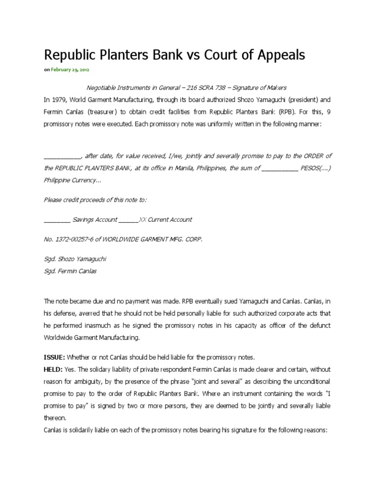 Republic Planters Bank Vs Court of Appeals Download Free PDF