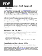 IMEI (International Mobile Equipment Identity) : The Structure of An IMEI Number