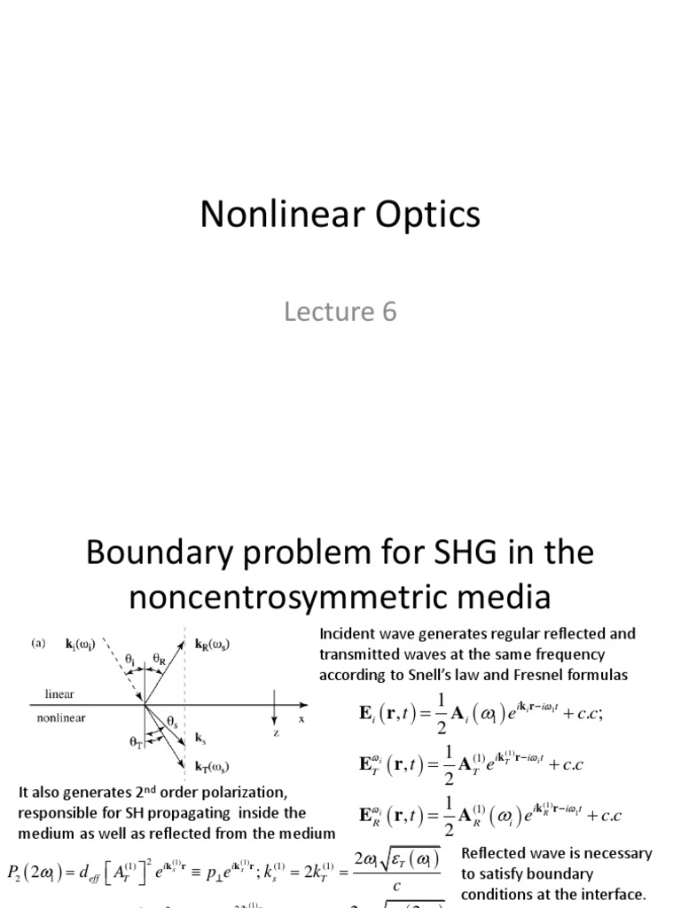 Nonlinear Optics Lecture 6 | PDF | Nonlinear Optics | Polarization (Waves)