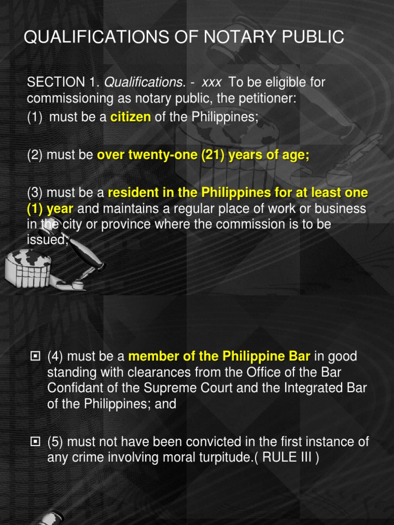 Qualifications Of Notary Public: citizen