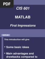 Cis601 02 Matlab Intro