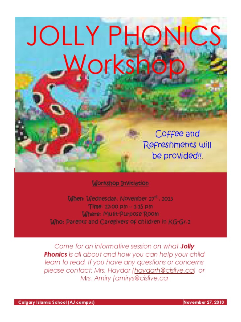 Jolly Phonics Workshop for Parents | PDF | Wellness