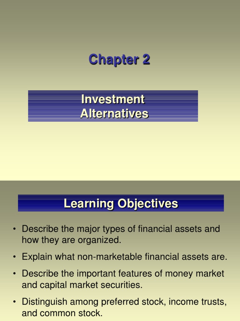 Investment Alternatives PDF Bonds (Finance) Securities (Finance)