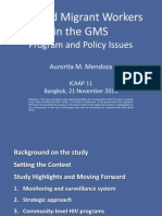 PRESENTATION: HIV and Migrant Workers in The GMS Program and Policy Issues