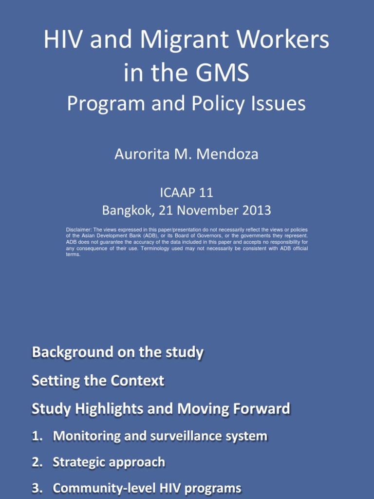 HIV Risks Among Migrant Workers in GMS | PDF | Migrant Worker | Thailand