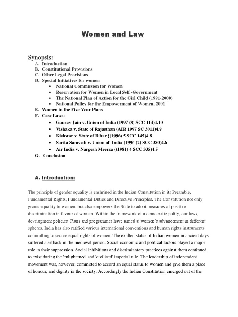 Women and Law | PDF | Gender Equality | Gender Studies
