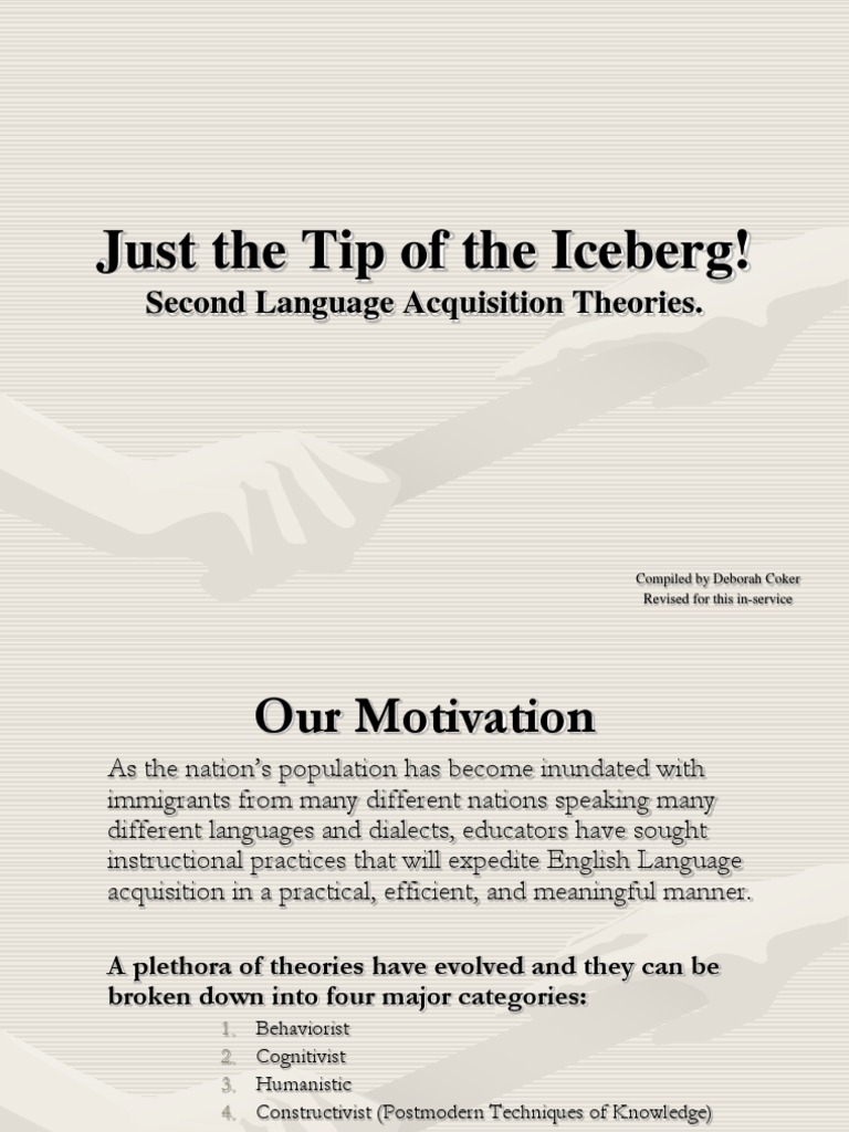 Tip of The Iceberg Language Acquisition Theories PDF