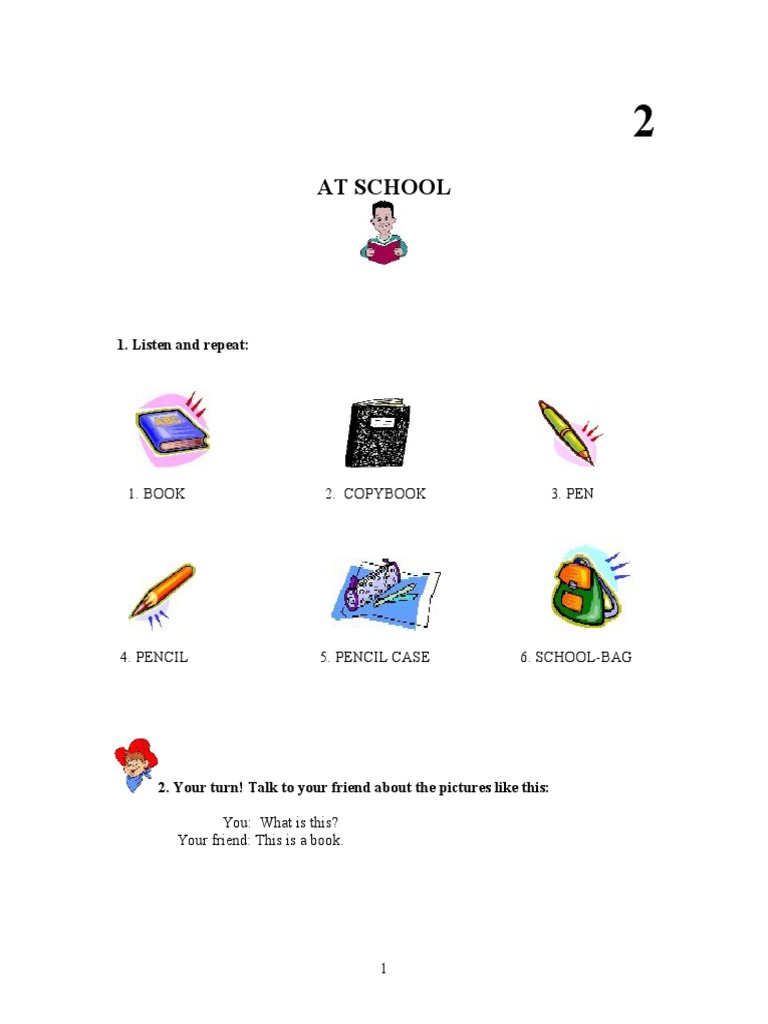 School Vocabulary and Activities Guide | PDF | Language Arts & Discipline