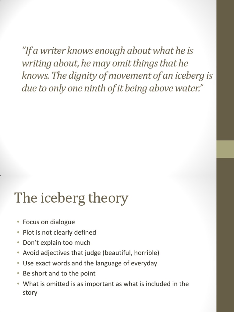 Hemingway, Iceberg Theory PDF
