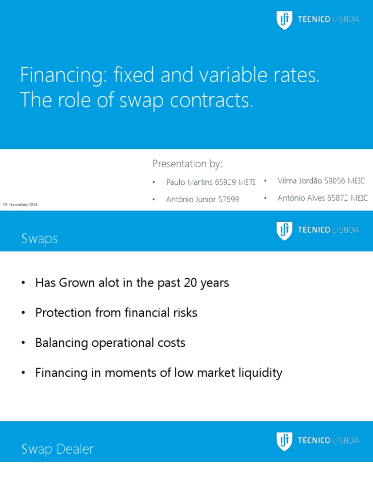 Financing: Fixed and Variable Rates. The Role of Swap Contracts | PDF ...