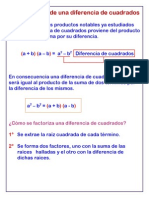 Factorización de Una Diferencia de Cuadrados