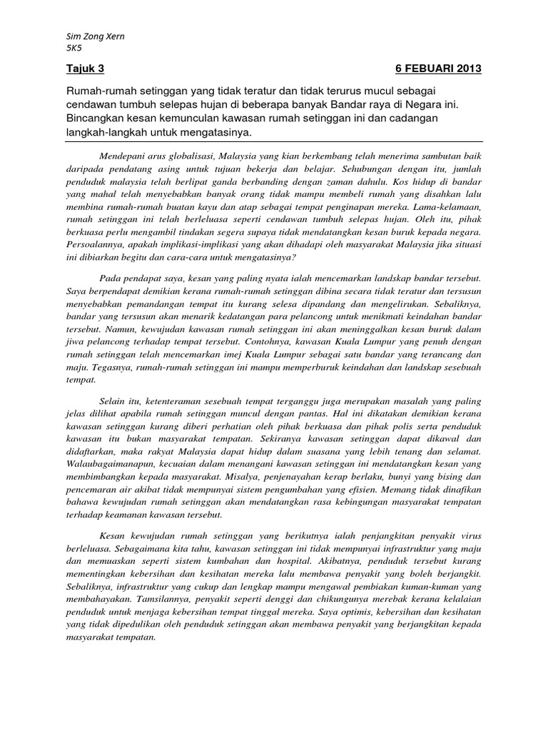 Karangan - Rumah Setinggan | PDF