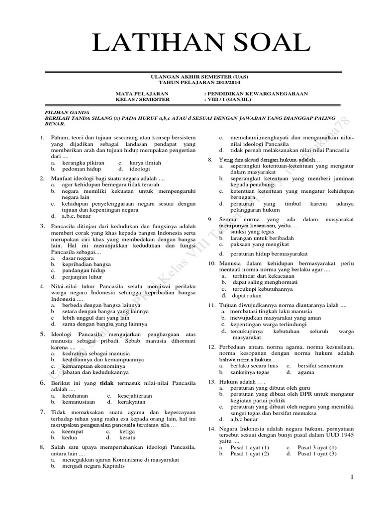 Soal Uas Seni Budaya Kelas 8 Semester 1 Kurikulum 2013 Revisi 2017