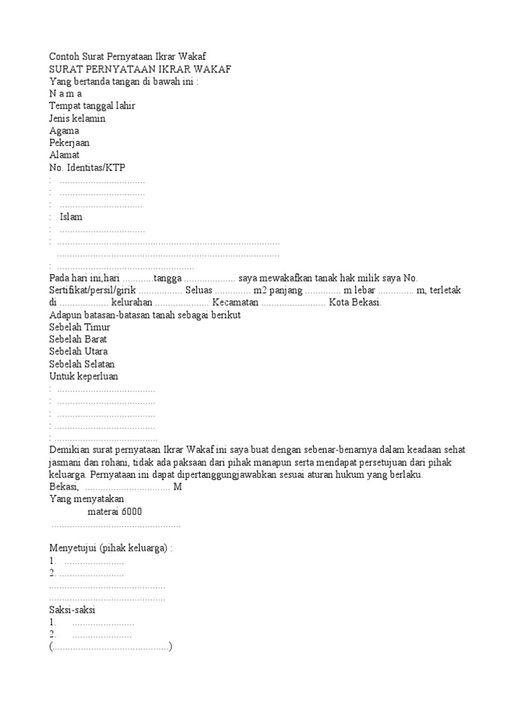 Contoh Surat Hibah Tanah Untuk Masjid Pdf Suratmenyuratnet