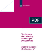 Cpb Notitie 26nov2013 Vernieuwing Doorrekening Verkiezingsprogrammas Evaluatie Keuzes Kaart 2013 201