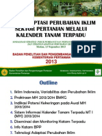 Upaya Adaptasi Perubahan Iklim Sektor Pertanian Melalui Kalender Tanam Terpadu