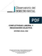 Conflictividad Laboral y Negociacion Colectiva - Informe Anual 2008-2