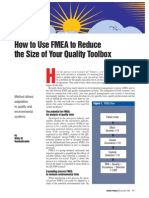 How to Use Fmea to Reduce the Size of Your Quality Toolbox