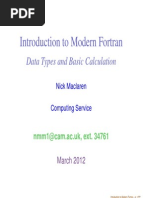 Introduction To Modern Fortran: Data Types and Basic Calculation