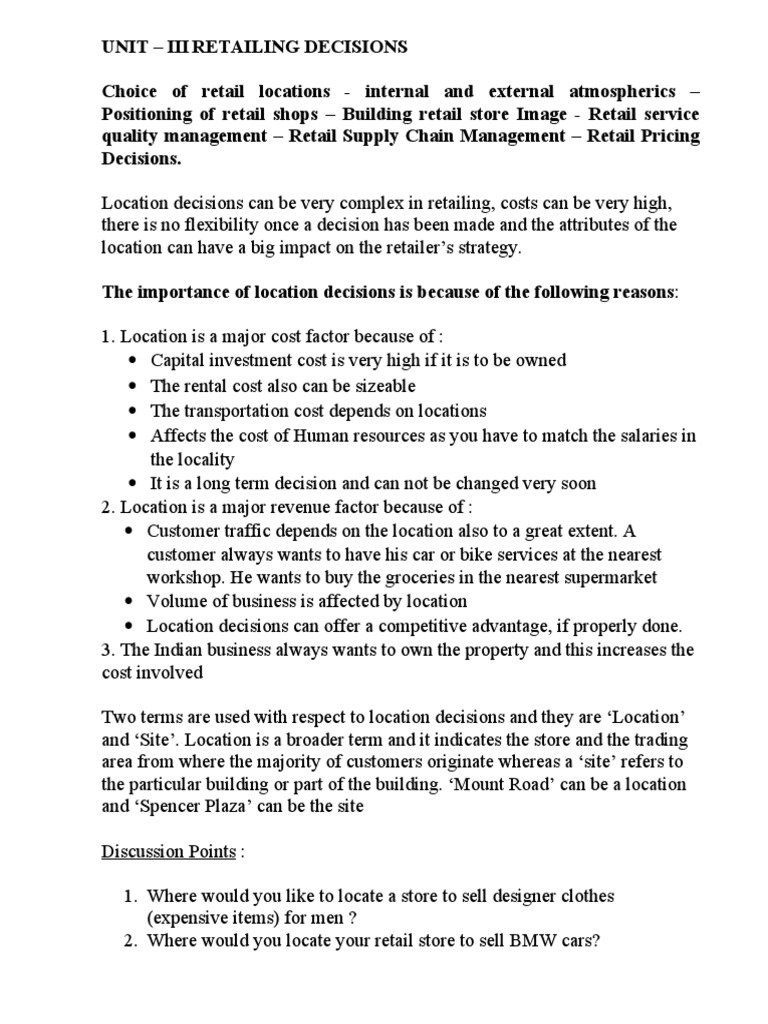 Retail Management Notes Download Free Pdf Retail Brand