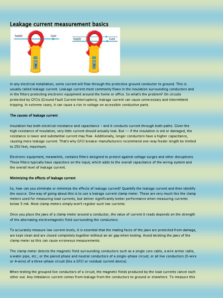 Measuring Leakage Current in Wiring | PDF | Electric Current | Capacitor
