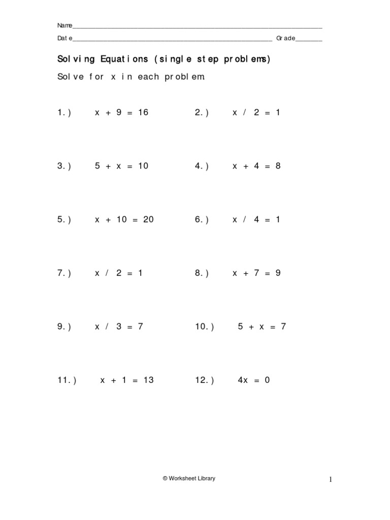 1 Variable Algebra | PDF | Teaching Methods & Materials