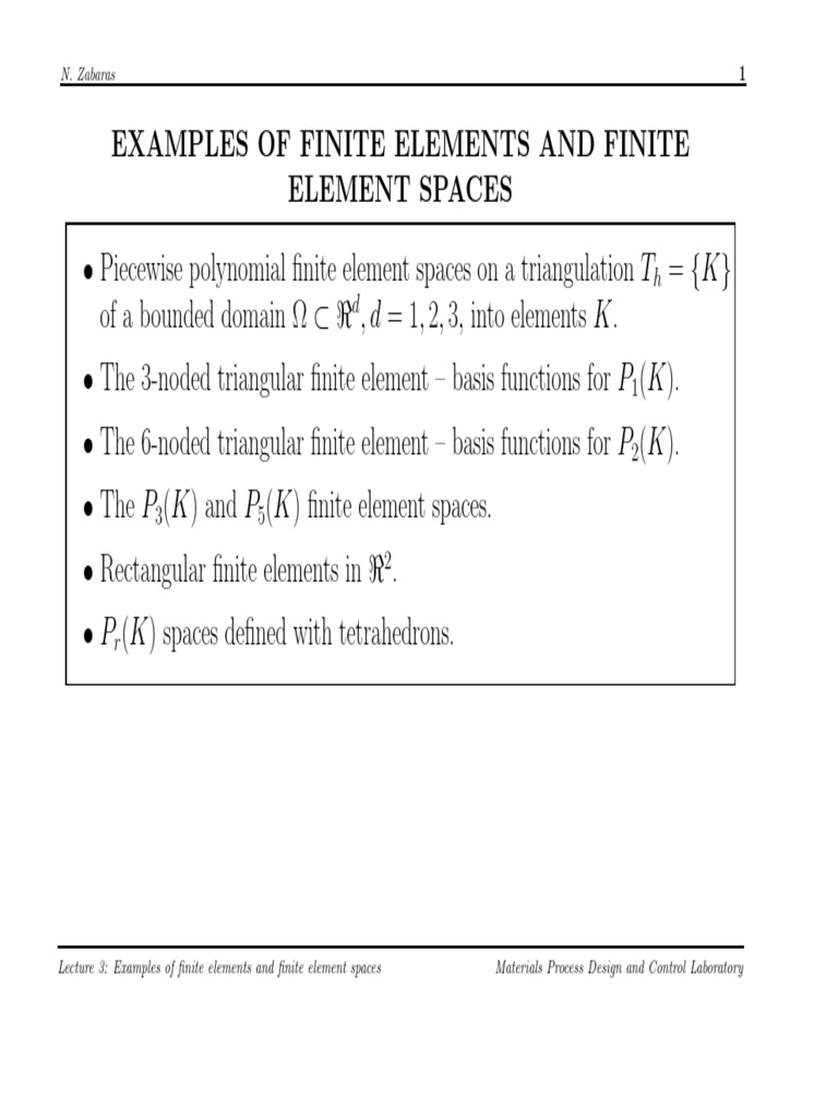 Examples of Finite Elements and Finite Element Spaces | PDF | Finite ...