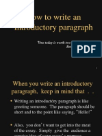 C Introductory Paragraphs