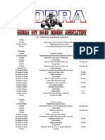 Sorra XC Schedule (No MX)