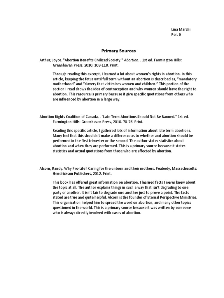 Annotated bibliography abortion 08 picture