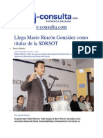 25-11-2013 E-Consulta - Com - Llega Mario Rincón González Como Titular de La SDRSOT