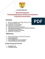 Training Workshop Materials on Project Proposals
