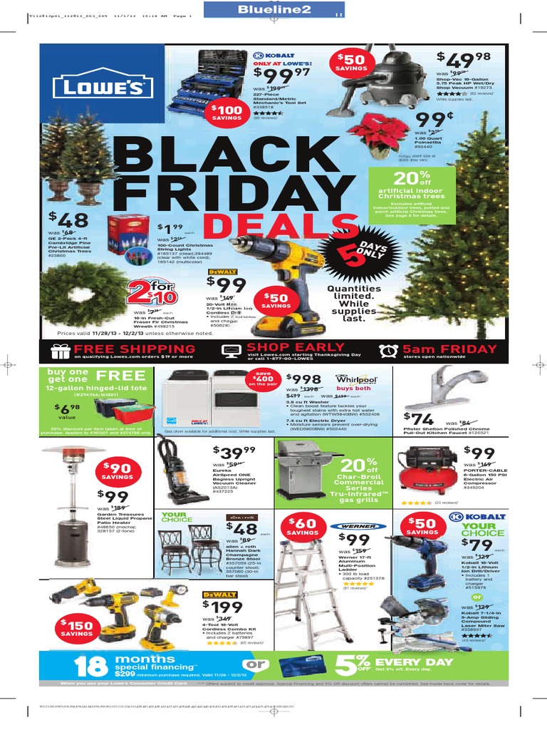 Black Friday ad Lowe's Home Improvement Washing Machine Clothes Dryer