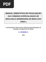 MANUAL ORIENTATIVO DE FISCALIZAÇÃO DAS CÂMARAS ESPECIALIZADAS DE GEOLOGIA E ENGENHARIA DE MINAS DOS CREA’s