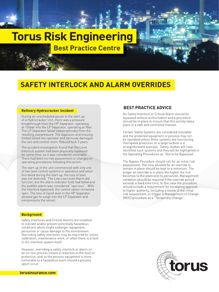 OverrideBypass Safety_Interlock Torus Insurance Safety Prevention