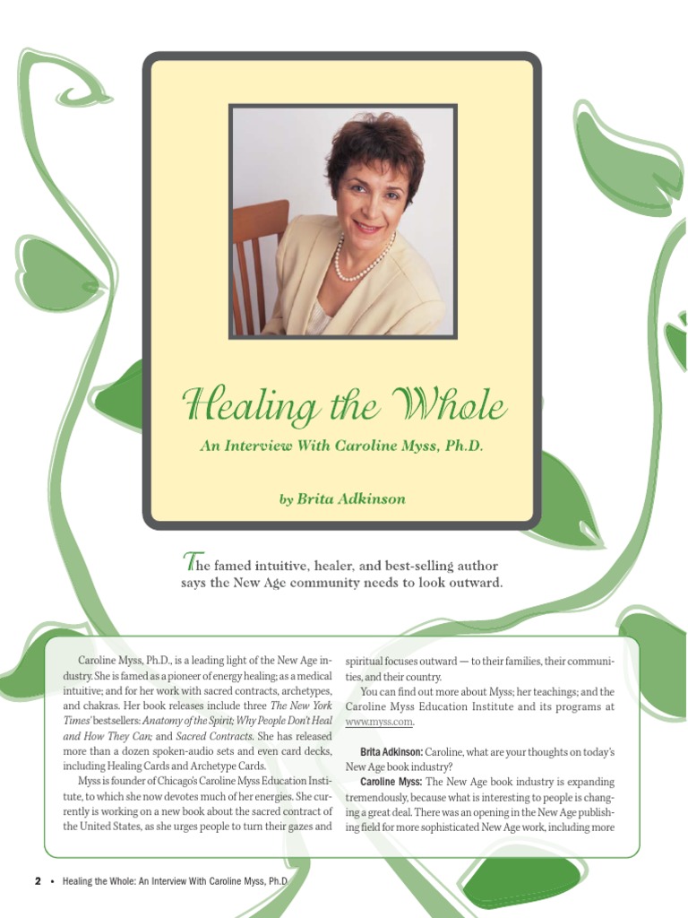 Caroline Myss Healing The Whole, Interview PDF New Age Religion