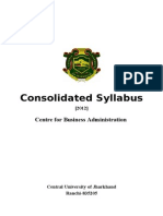 Consolidated Syllabus: Centre For Business Administration