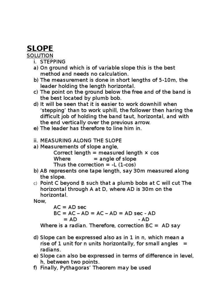 Obstacle in Chain Survey and The Solution. PDF Triangle Slope