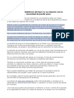 La dieta para diabéticos del tipo 2 y su relación con la necesidad de perder peso