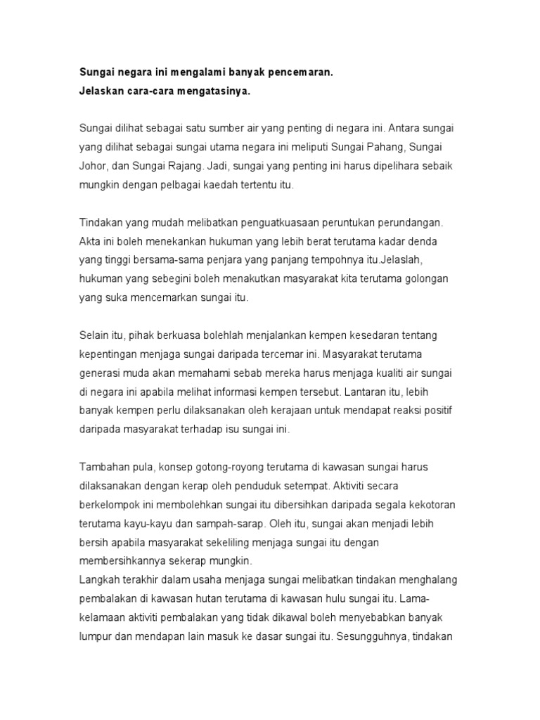 Cara Mengatasi Pencemaran Sungai Pdf
