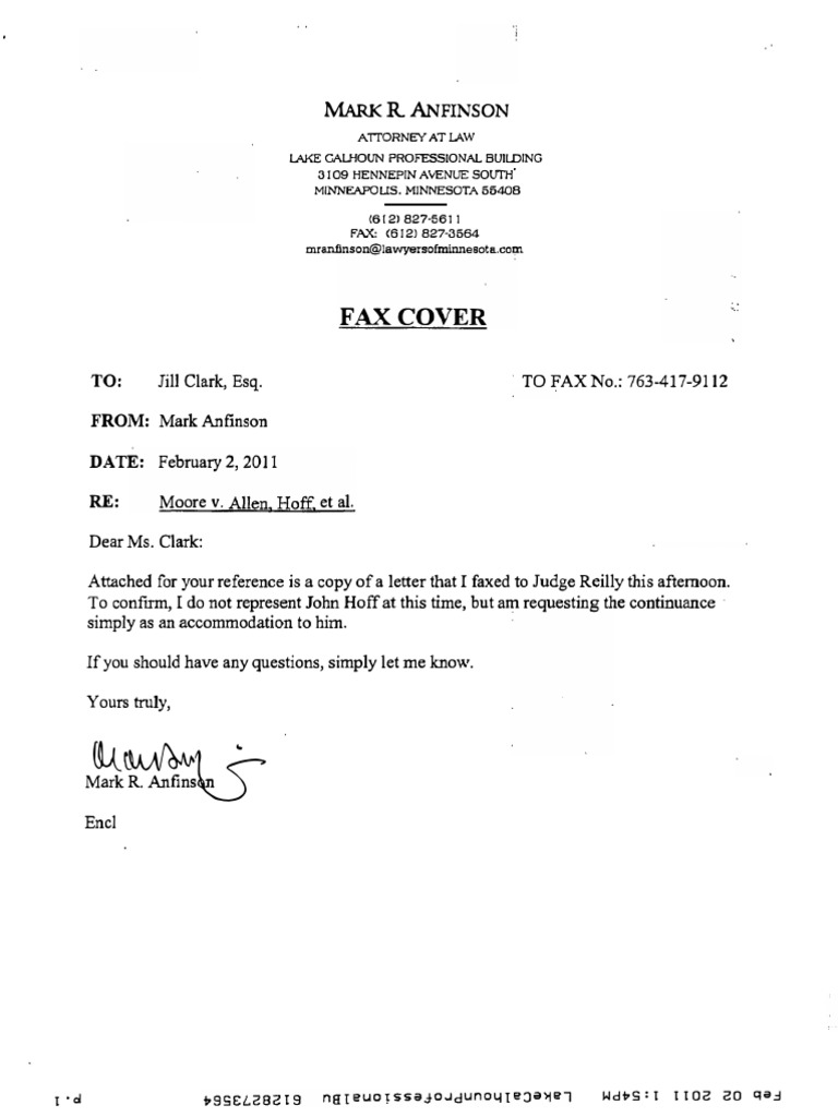 Mark Anfinson Letter To Jill Clark - John Hoff | PDF | Lawyer | Defamation