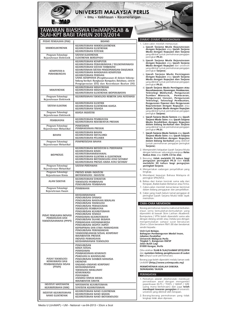 Tawaranbiasiswa Unimap Slab Slai Kpt Pdf