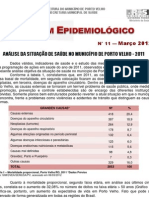 - BOLETIM EPIDEMIOLOGICO N11 03-12 ANÁLISE DA SITUAÇÃO DE SAÚDE NO MUNICÍPIO DE PORTO VELHO - 2011