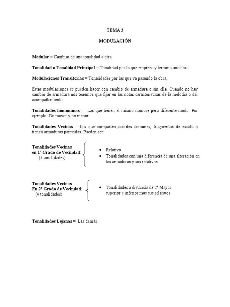 Modulación y Tonalidades Homónimas | PDF | Artes del Lenguaje y ...