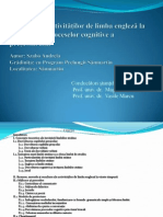 Contribuţia activităţilor de limba engleză la dezvoltarea proceselor cognitive a preşcolarului